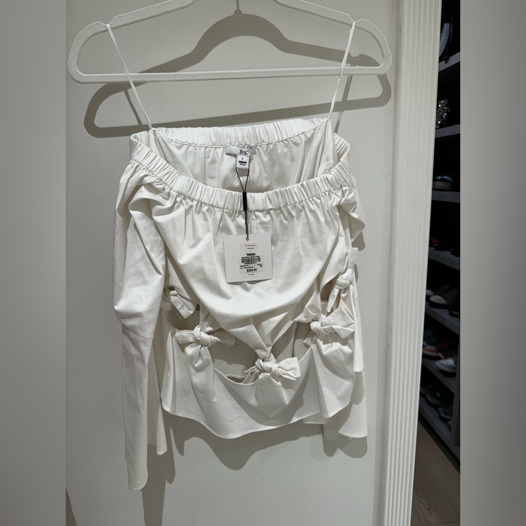Zac Zac Posen Size 2 White Off The Shoulder Top